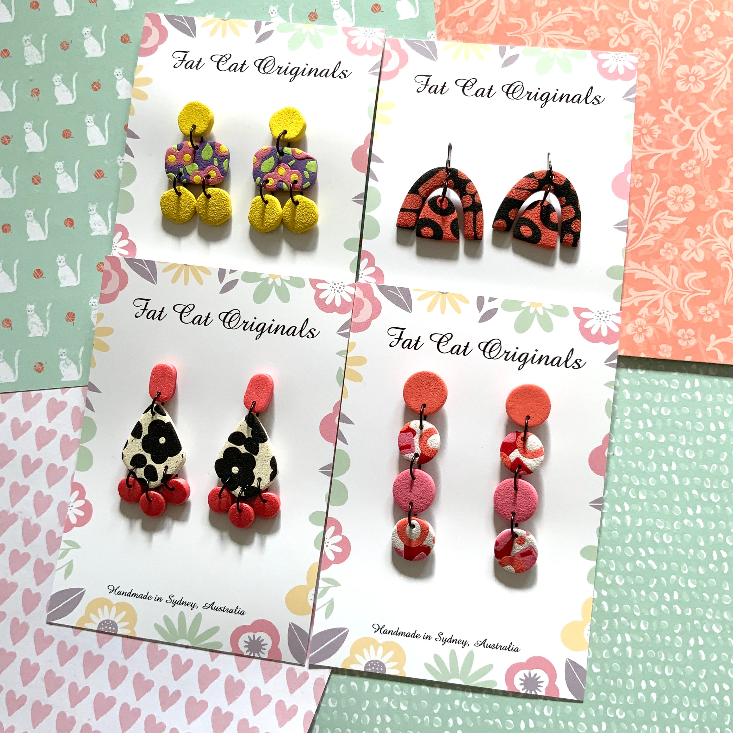 FAT CAT EARRING EDIT 3 | Curated Statement Bundle of 4