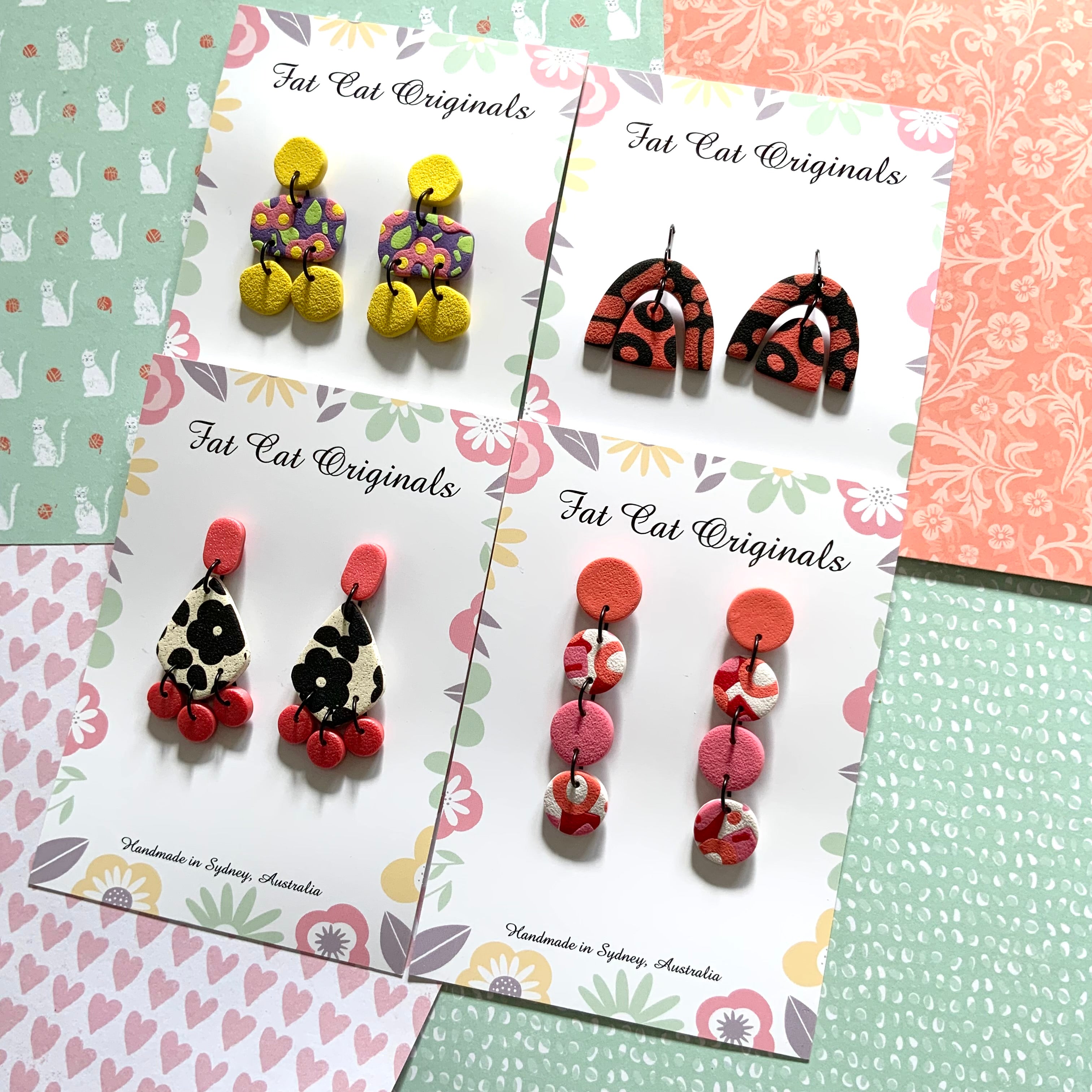 FAT CAT EARRING EDIT 3 | Curated Statement Bundle of 4