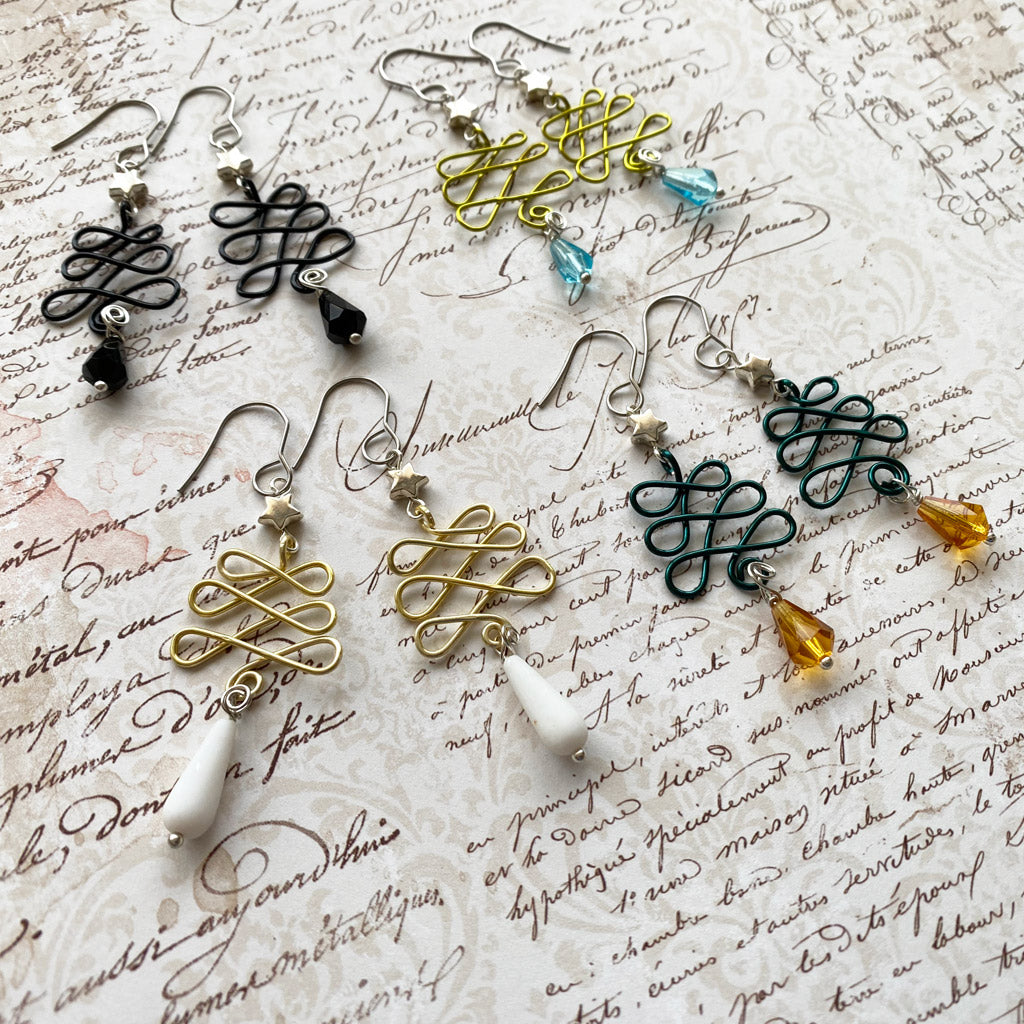 Christmas Earrings Tree Design