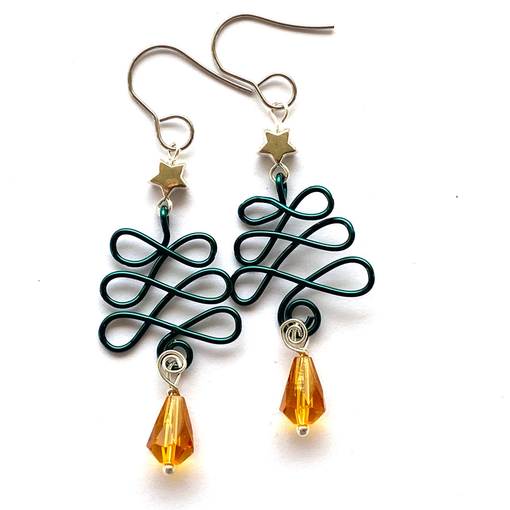 Christmas Earrings Tree Design