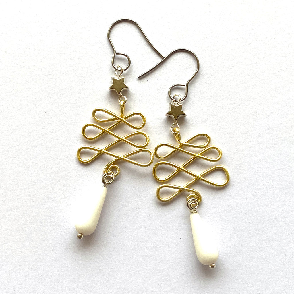 Christmas Earrings Tree Design