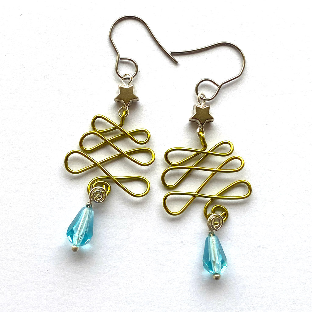 Christmas Earrings Tree Design