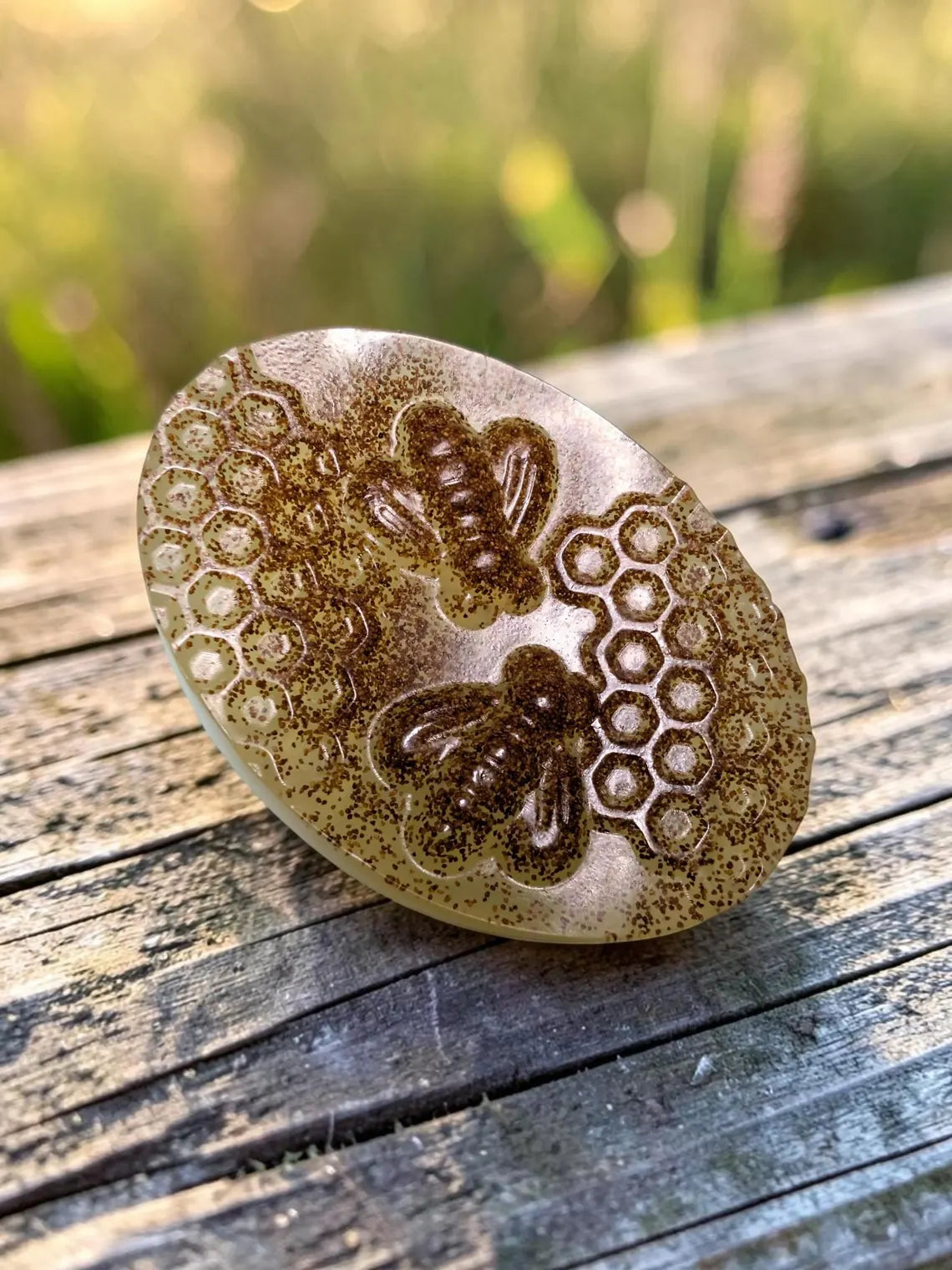 Honeysuckle Honey Soap Bar • Apricot Kernel, Beehive Detail, Natural Glycerin