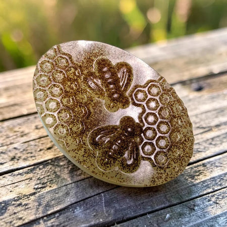 Honeysuckle Honey Soap Bar • Apricot Kernel, Beehive Detail, Natural Glycerin