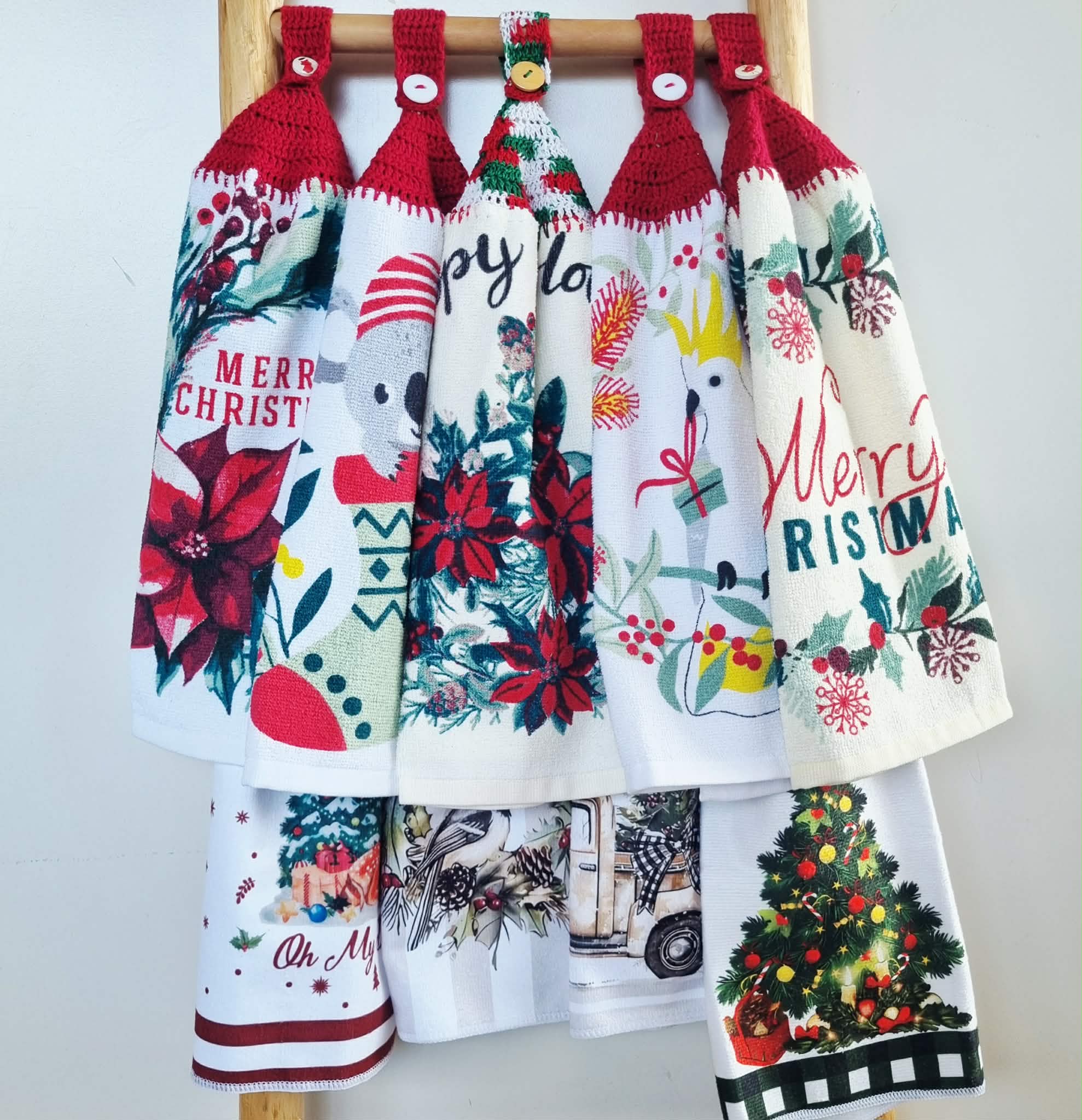 Kitchen Hand Towel | Christmas | Hanging | SINGLE LAYER - 9 Styles