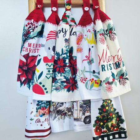 Kitchen Hand Towel | Christmas | Hanging | SINGLE LAYER - 9 Styles