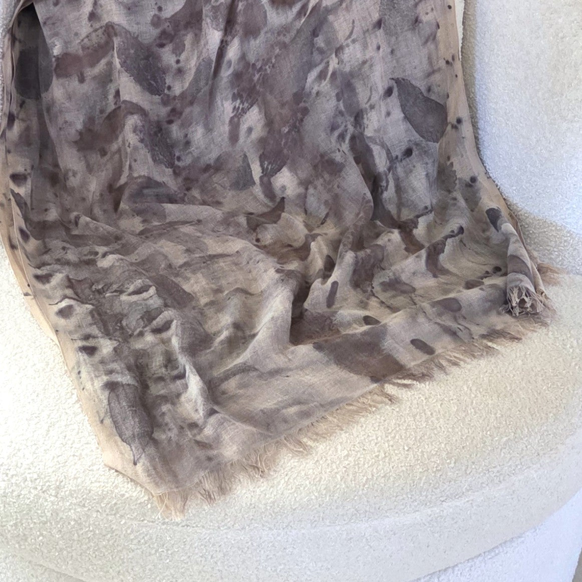 The Sylvie - Cotton & Linen Blend  Ecoprint Scarf/Wrap