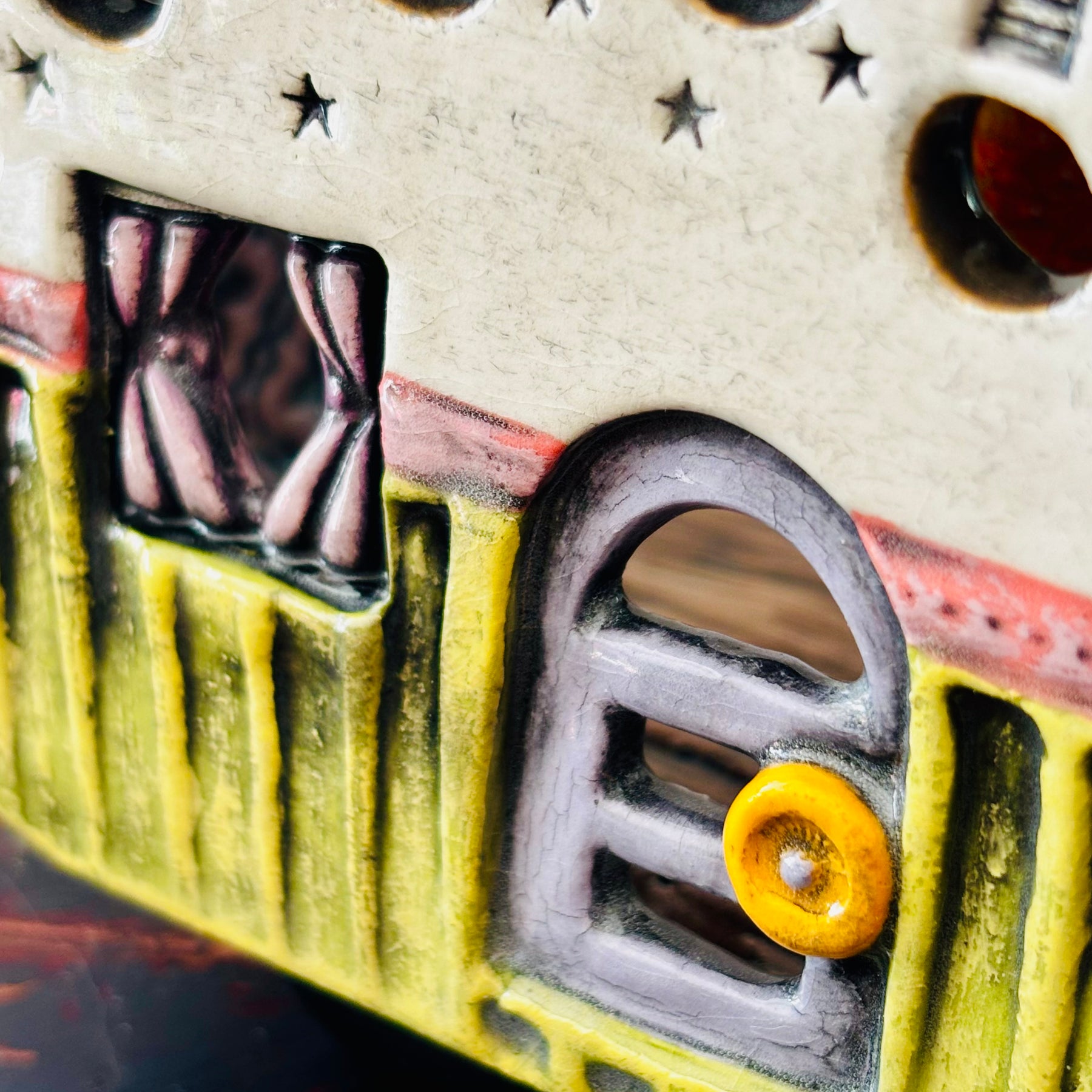 Handmade Ceramic Caravan Tea Light Lantern