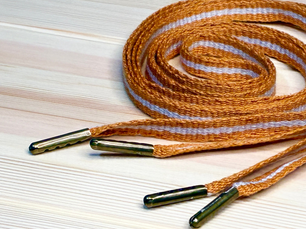Art of the Lace - Mustard Stripe Shoelaces