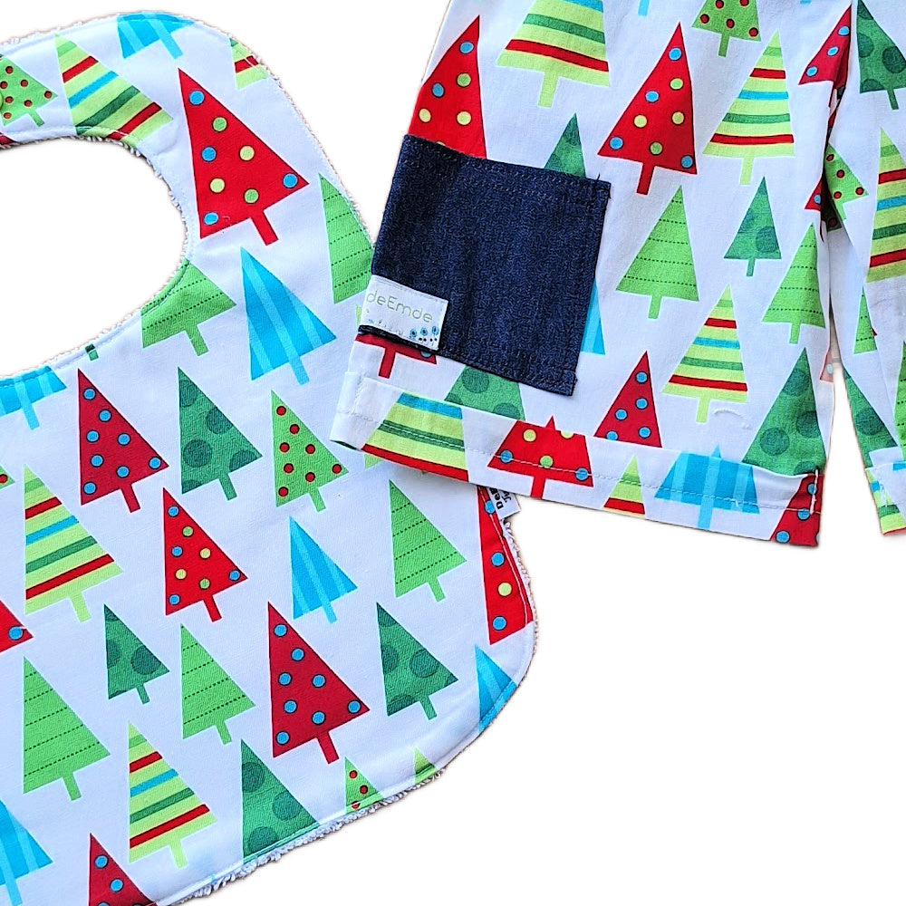 Handmade Boys Christmas Shorts & Bib Set | Size 6 months