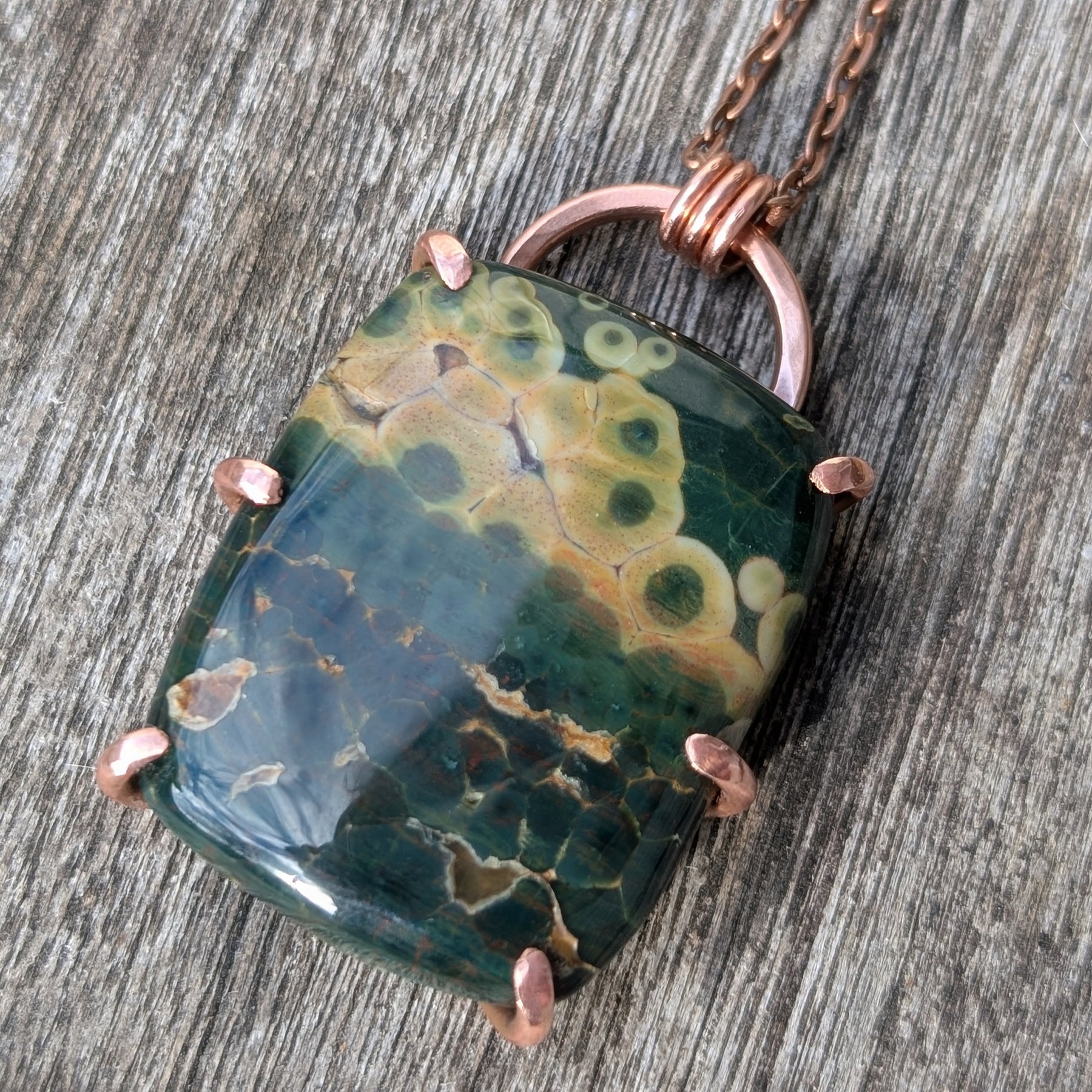 Silvanus - Ocean Jasper in Copper Pendant