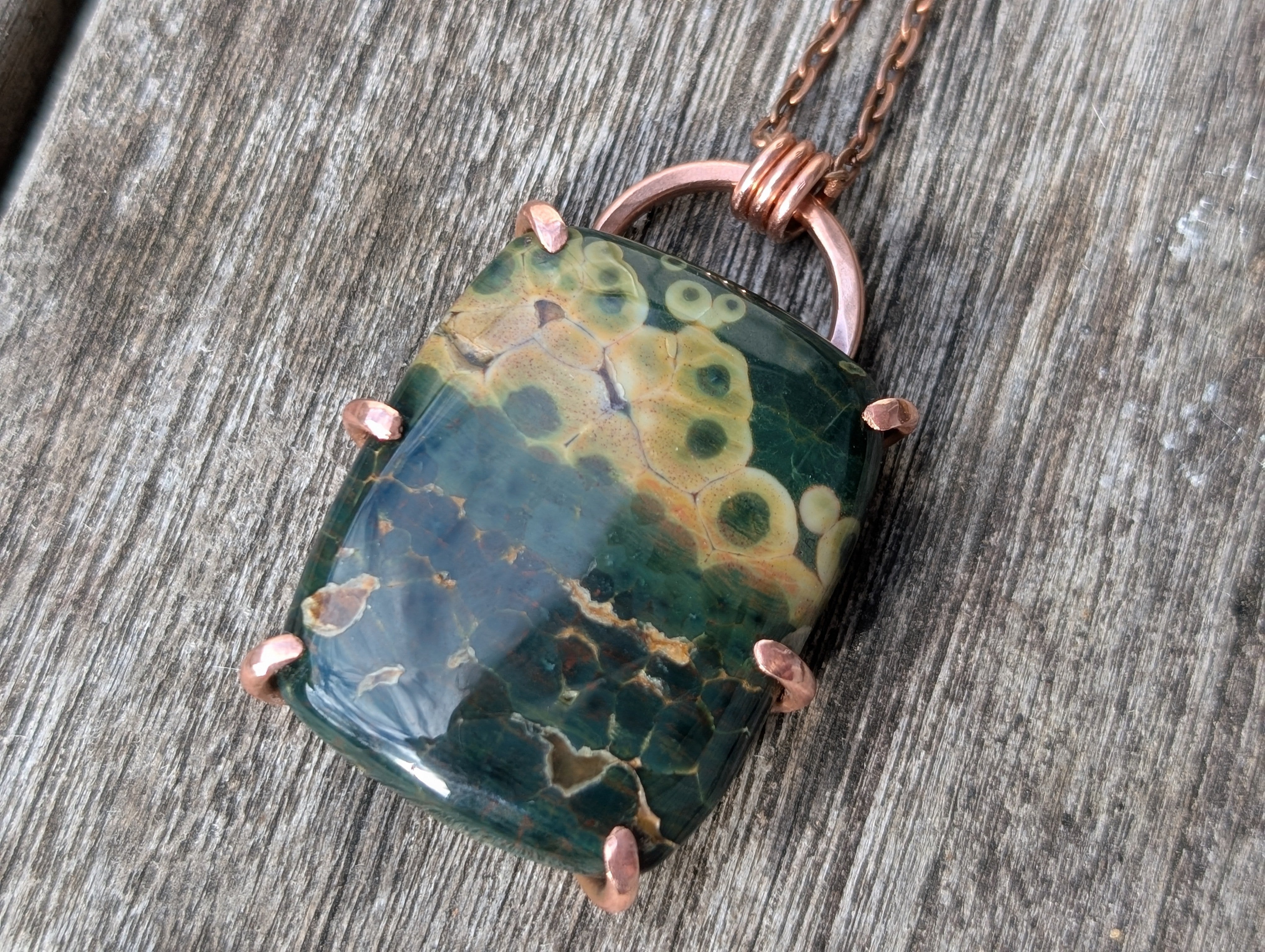 Silvanus - Ocean Jasper in Copper Pendant