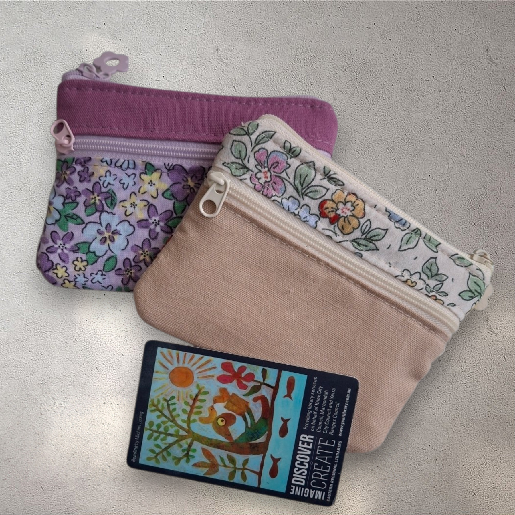 3-Zipper Coin Purse | Handmade Fabric Pouch | Custom Size Available