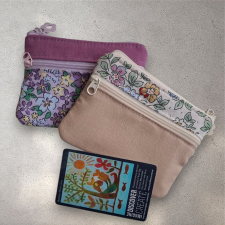 3-Zipper Coin Purse | Handmade Fabric Pouch | Custom Size Available