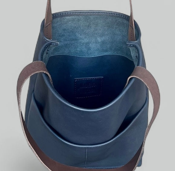 Raw Edge Genuine Leather Tote Bag