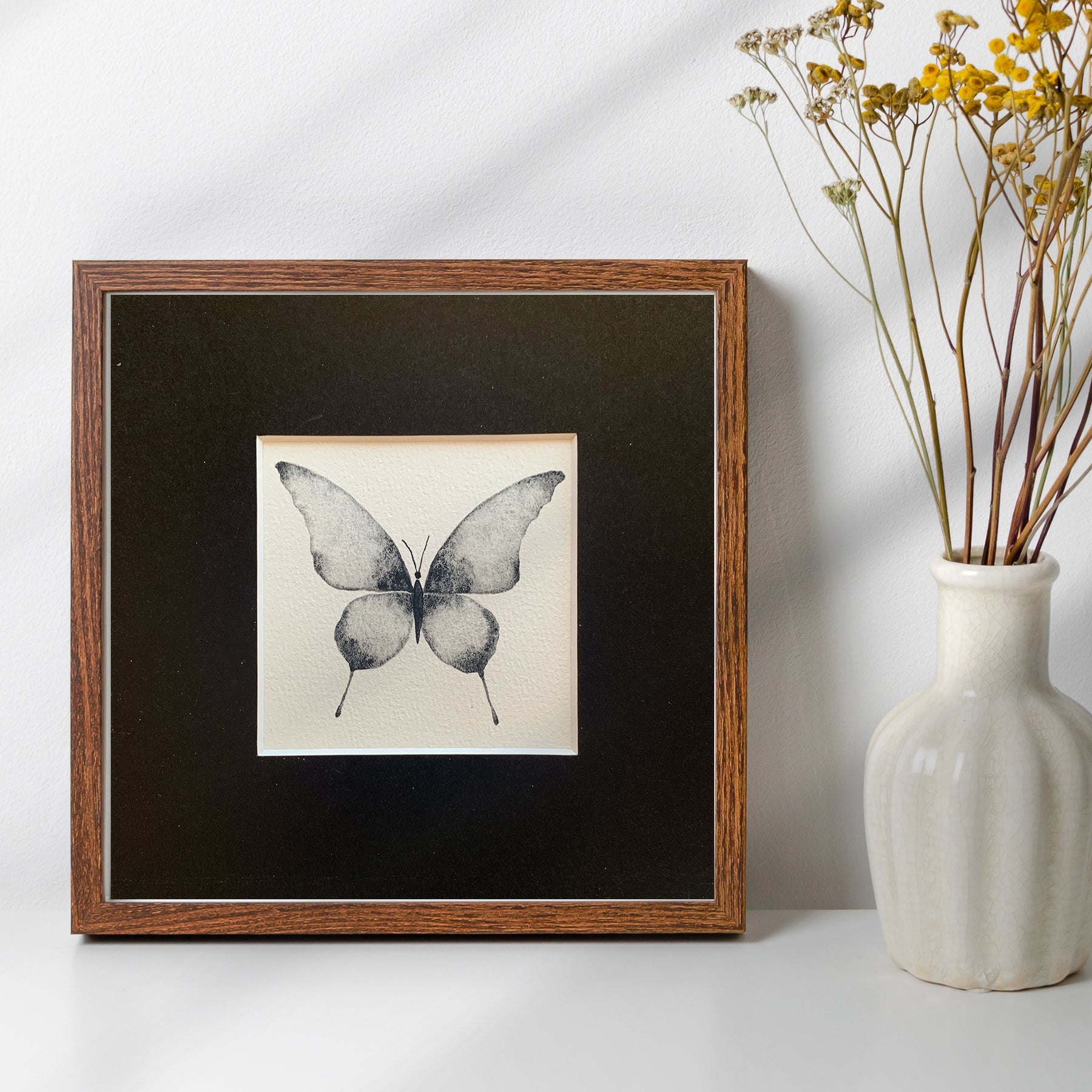 Original Hand-painted Watercolour Artwork - "Lunar Butterfly" - 6x6"