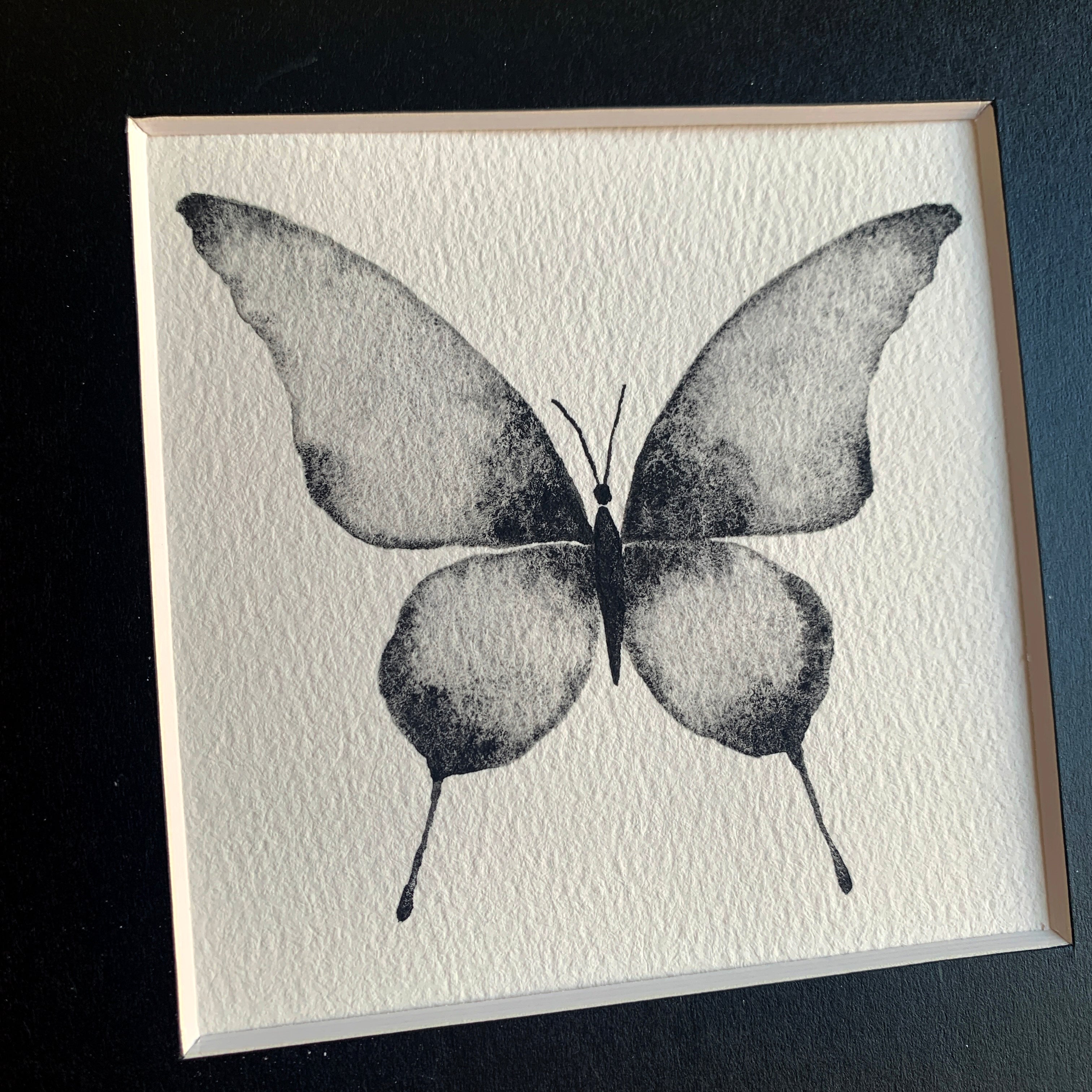 Original Hand-painted Watercolour Artwork - "Lunar Butterfly" - 6x6"