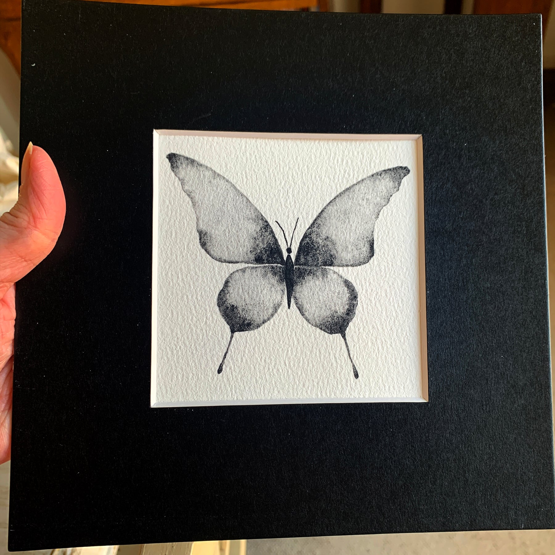 Original Hand-painted Watercolour Artwork - "Lunar Butterfly" - 6x6"