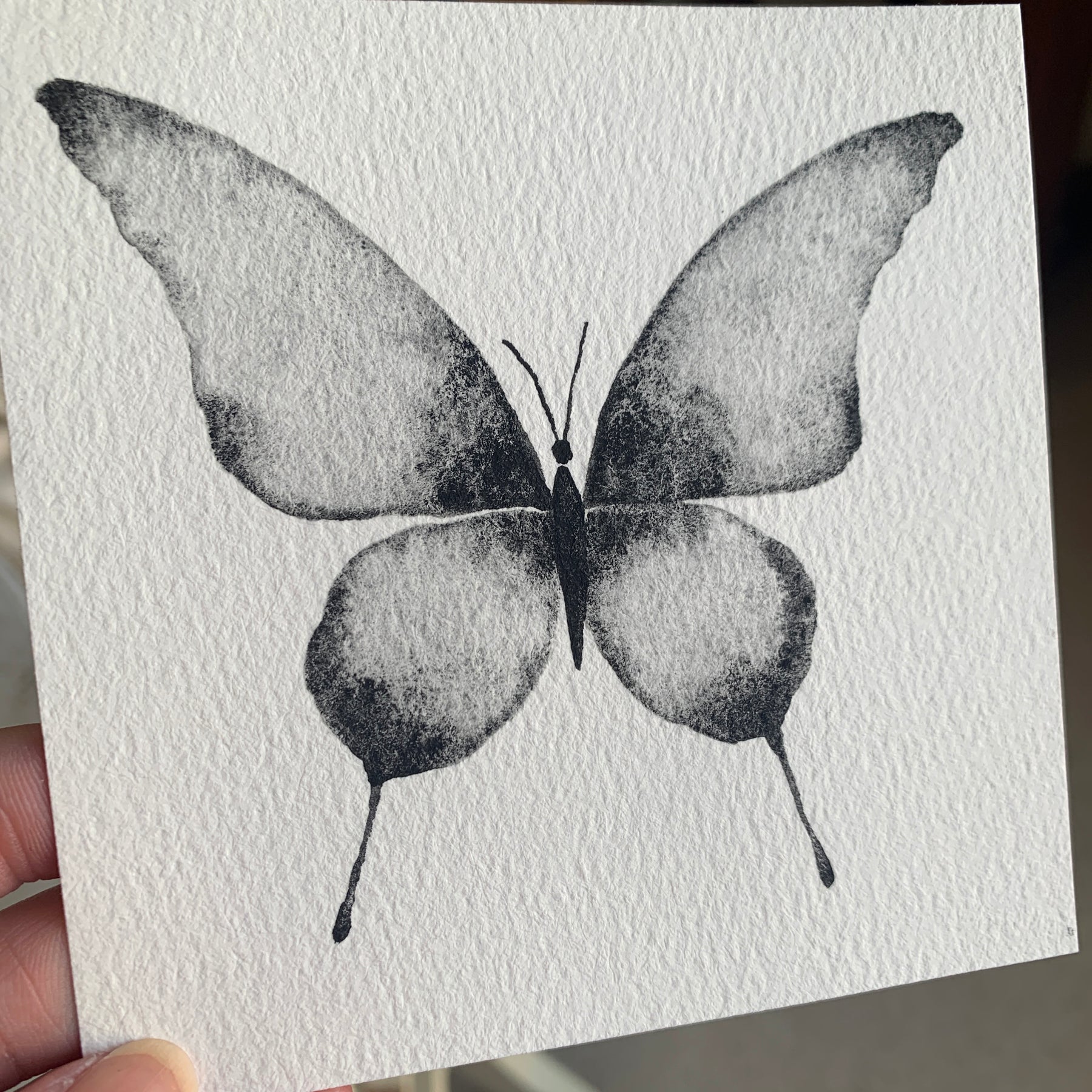 Original Hand-painted Watercolour Artwork - "Lunar Butterfly" - 6x6"