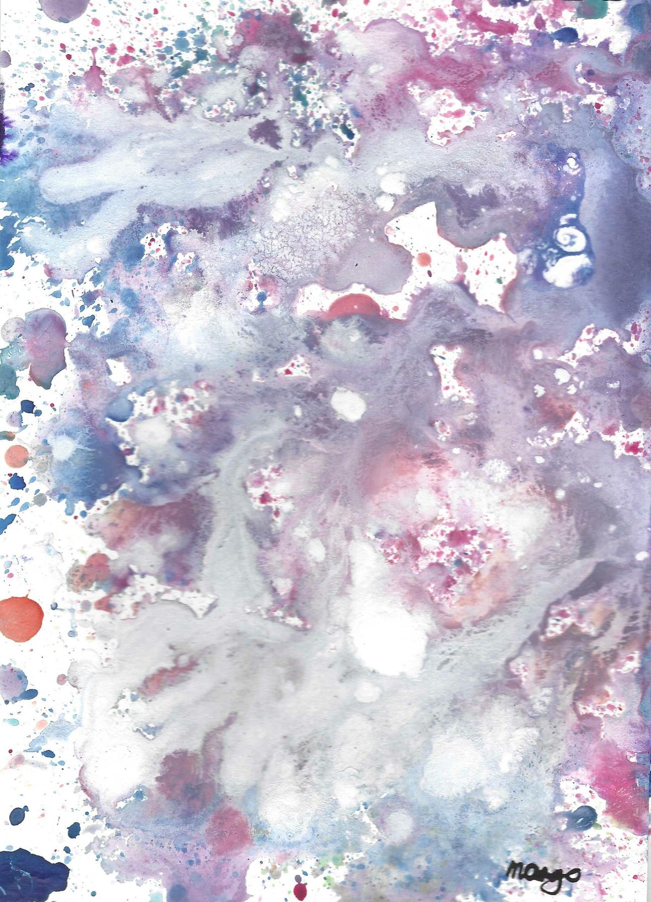 Velvet Distortion 3, A5 with white A4 frame picture mount, original painting