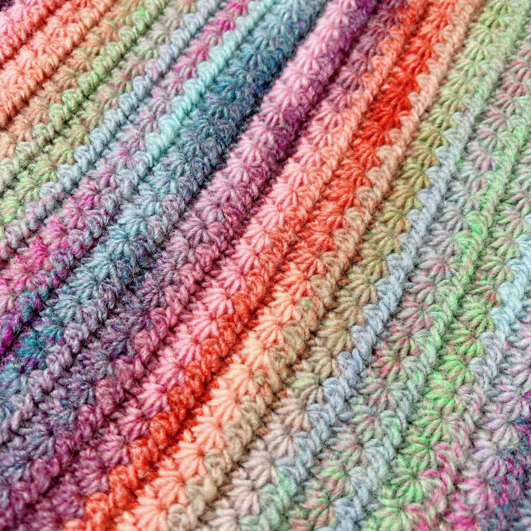 Pastel Rainbow Crochet Baby Blanket | Handmade Baby Blanket, One of a Kind