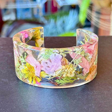 Handmade Pressed Flower Resin Bangle