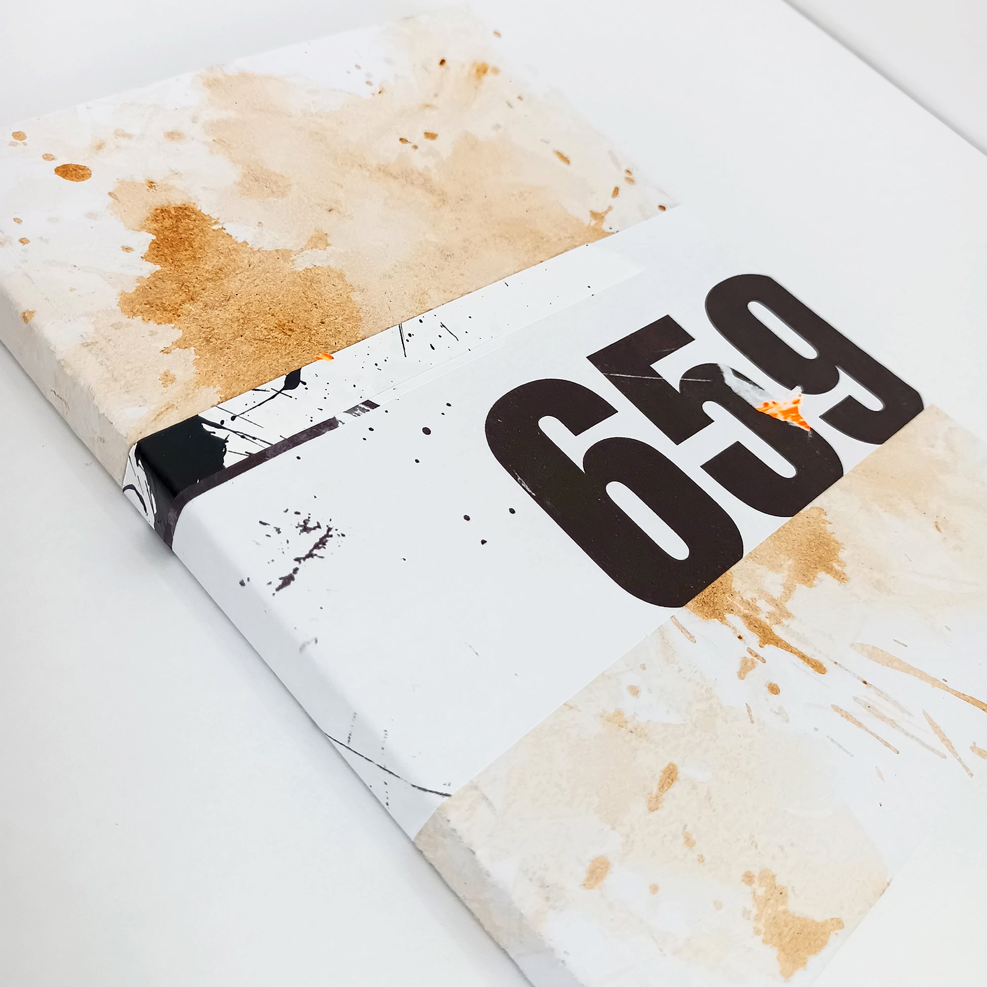 Abstract numbers hand made journal with bookmark