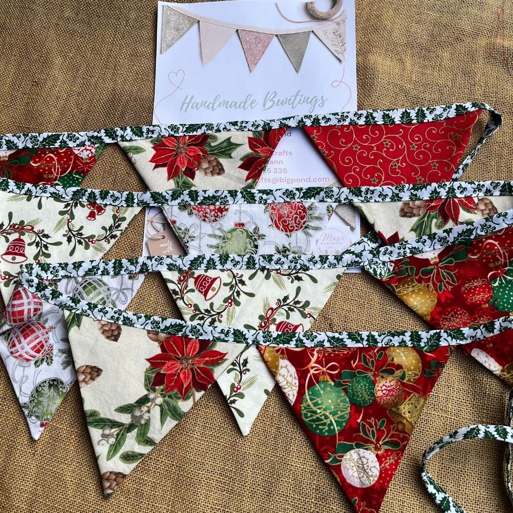 Christmas Bunting – 3m | Double-Sided | traditional colours