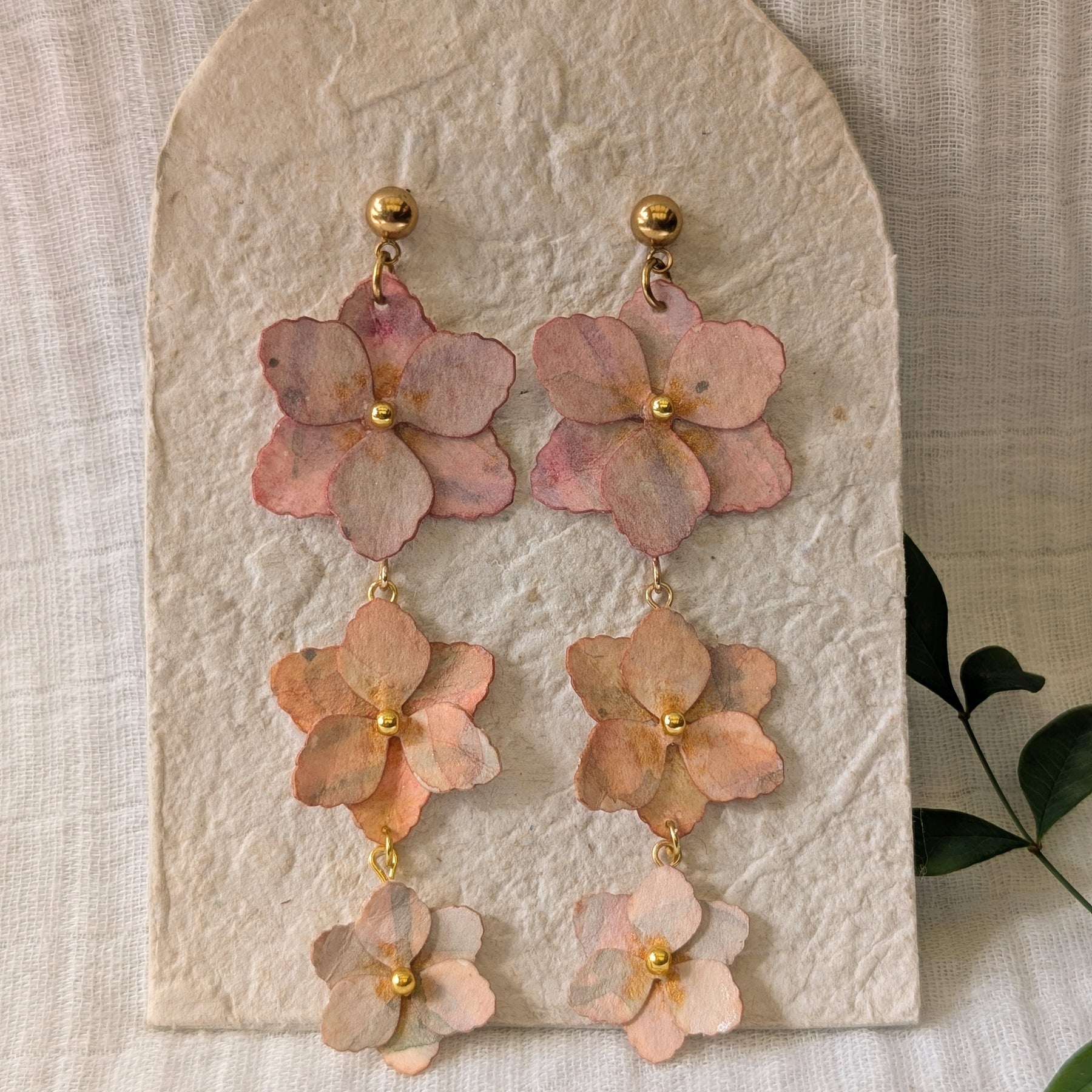 Handmade Gladiolus Floral Statement Earrings | Lightweight Paper Jewellery | Made to Order