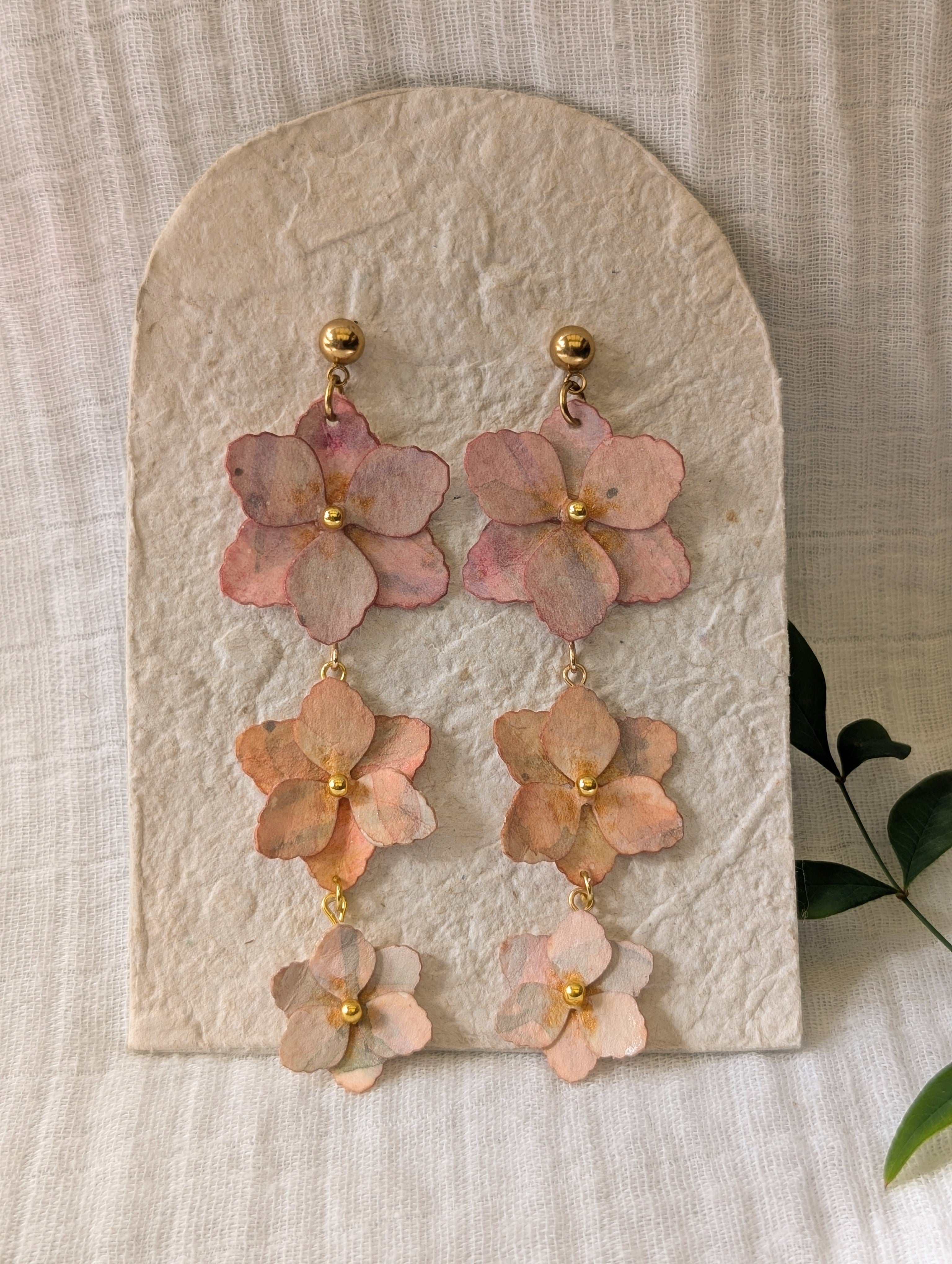 Handmade Gladiolus Floral Statement Earrings | Lightweight Paper Jewellery | Made to Order