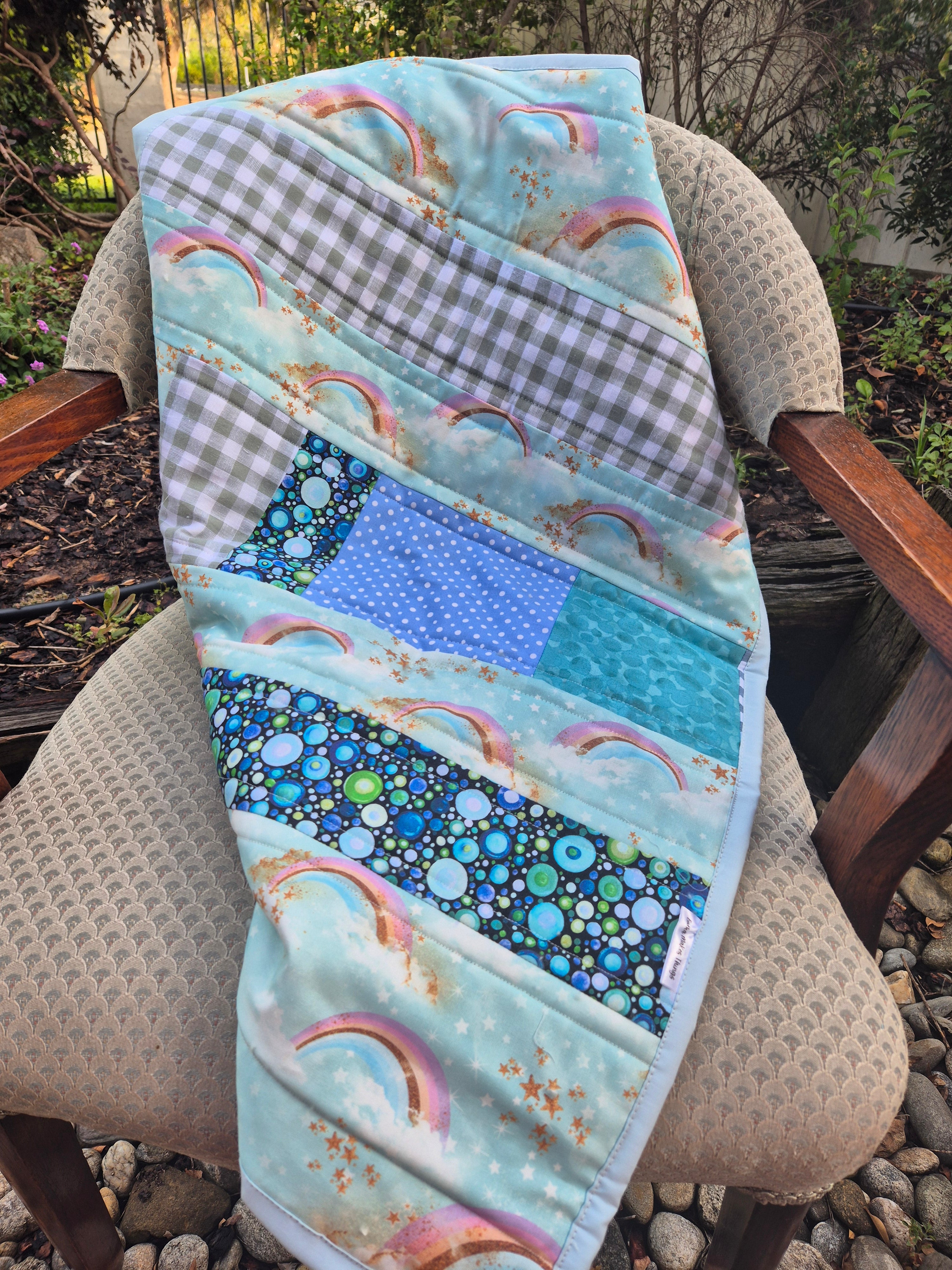 Pram Quilts, gender neutral tones, mint and sage