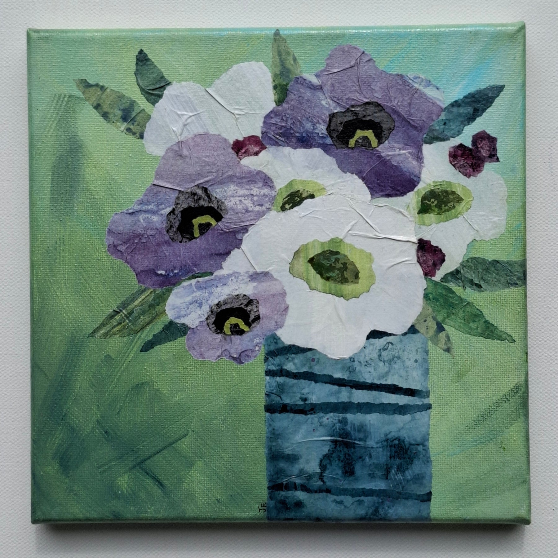ORIGINAL ARTWORK - Bold Anemones - 20cm x 20cm
