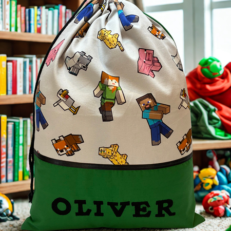 Children's Library Bag , Handmade, Personalised