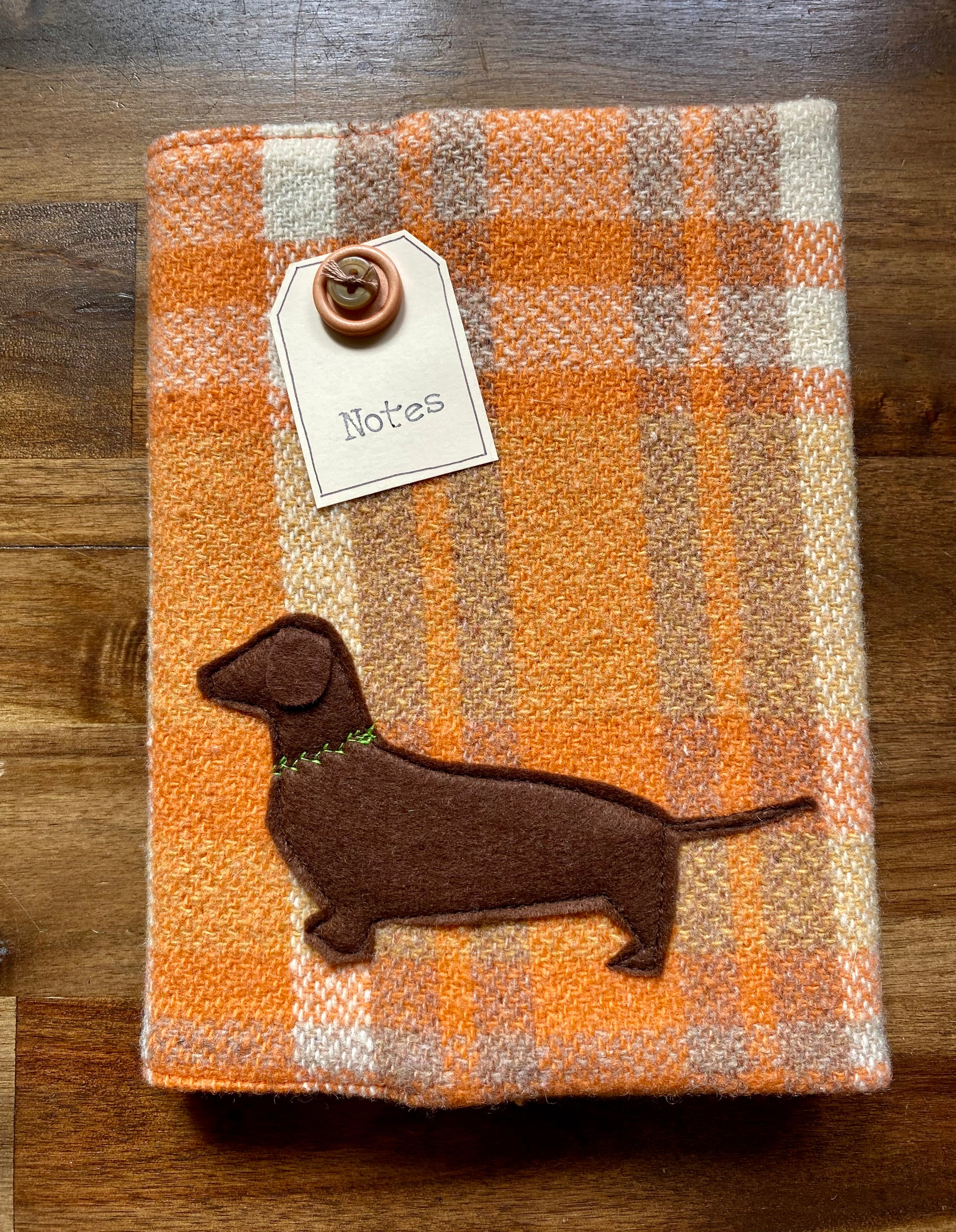 A5 Upcycled Notebook Dachshund - Orange