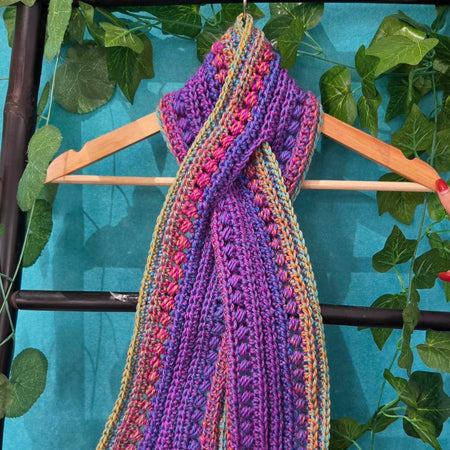Crochet Keyhole Scarf | Handmade Adult Scarf | Multi Colour Scarf
