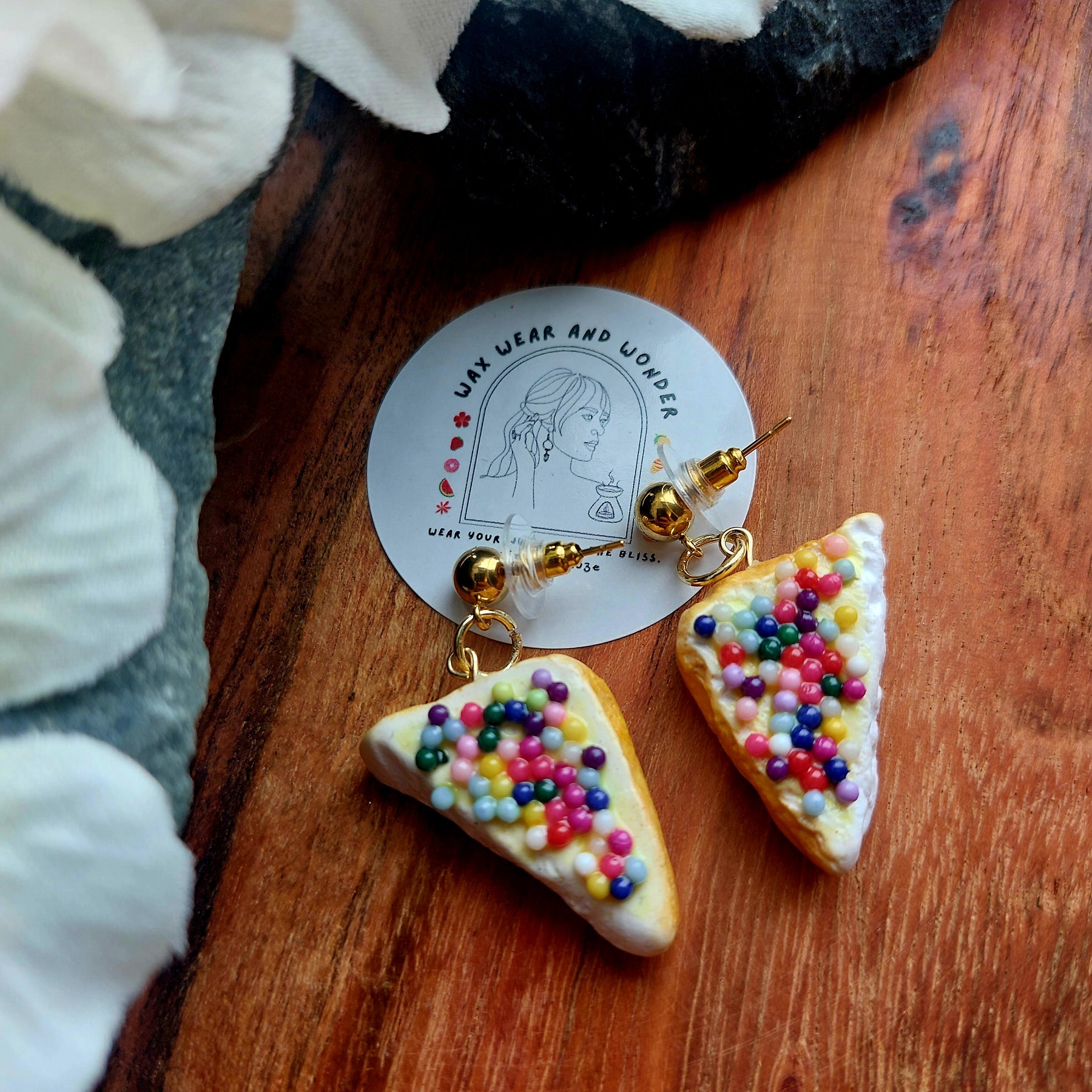 Polymer Clay Earrings | Fairy Bread | Food Inspired