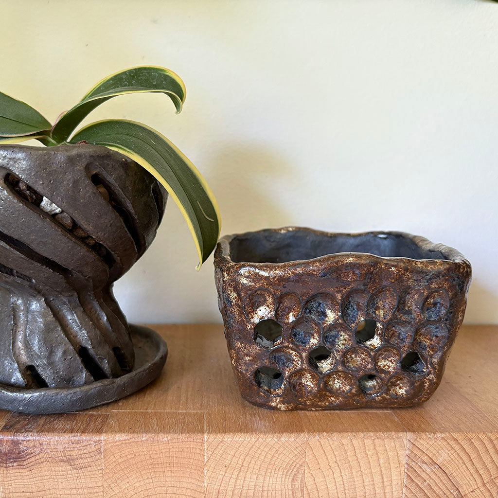 Ceramic square orchid pot