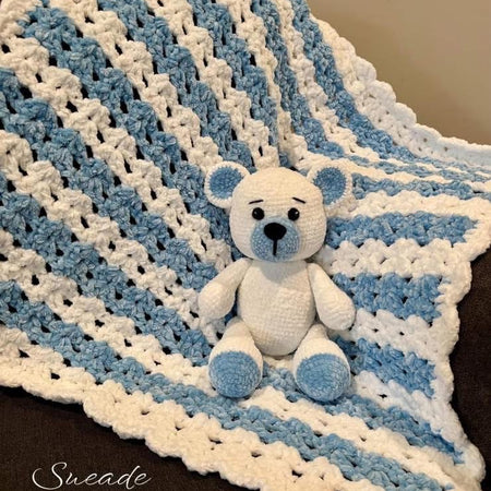 Extra soft crochet blanket and bear