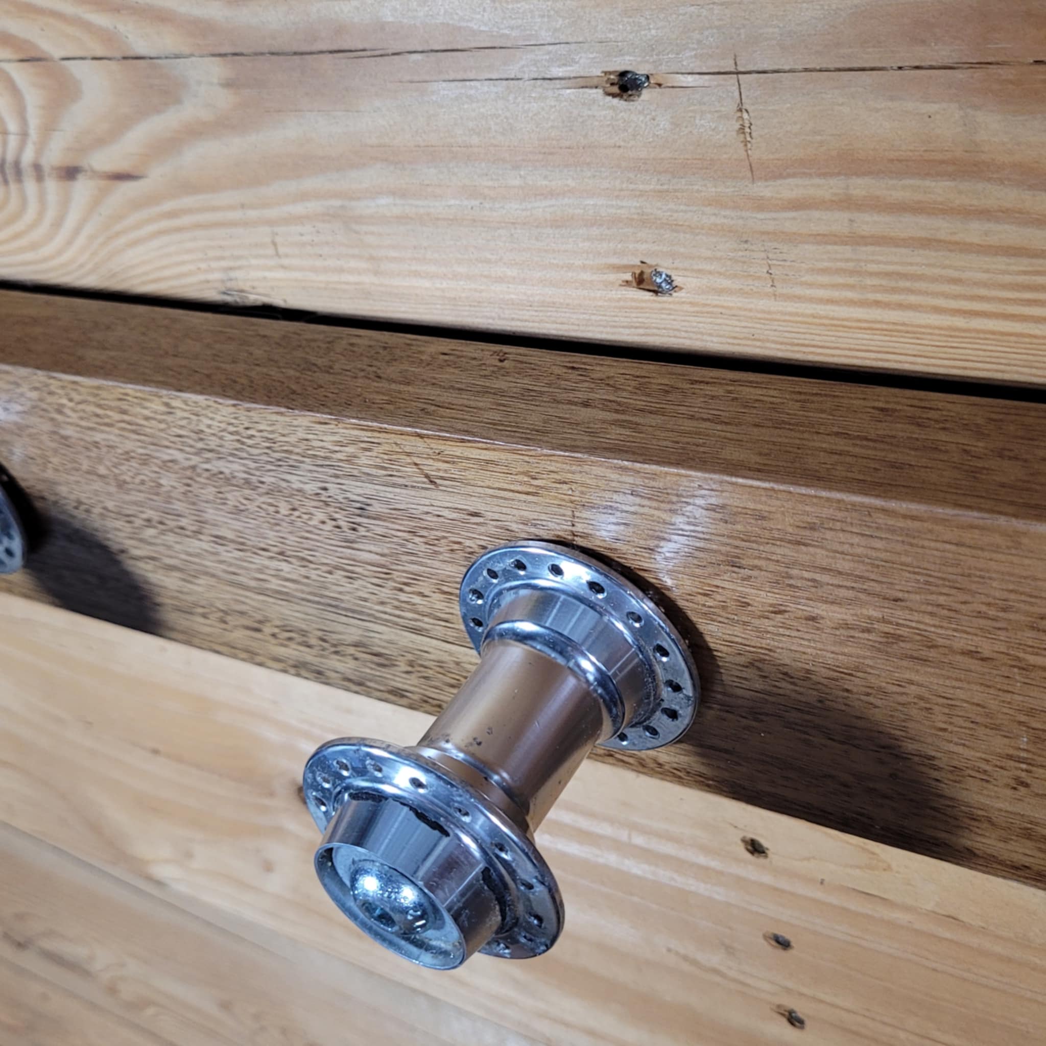 Bespoke 4 Wheel Hub Helmet Coat hat rack