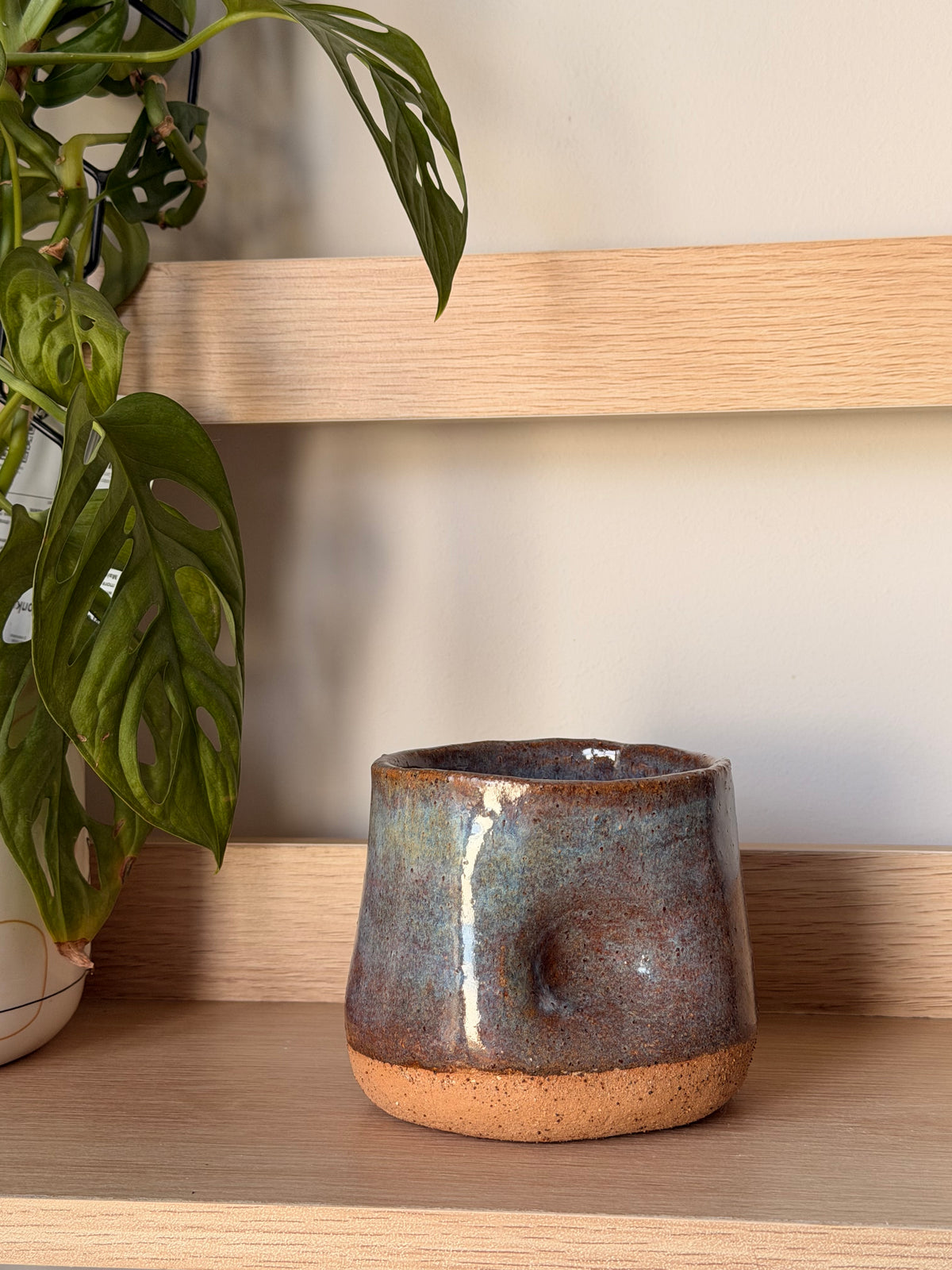 Handmade Chunky Blue/BrownCeramic Mug