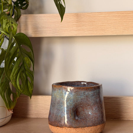 Handmade Chunky Blue/BrownCeramic Mug