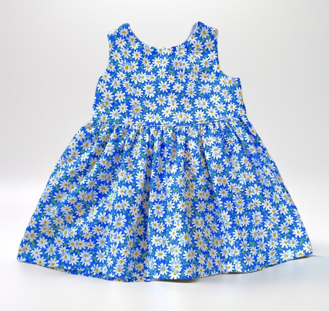 Handmade Daisy Summer Dress & Matching Sun Hat – Girls Cotton Outfit