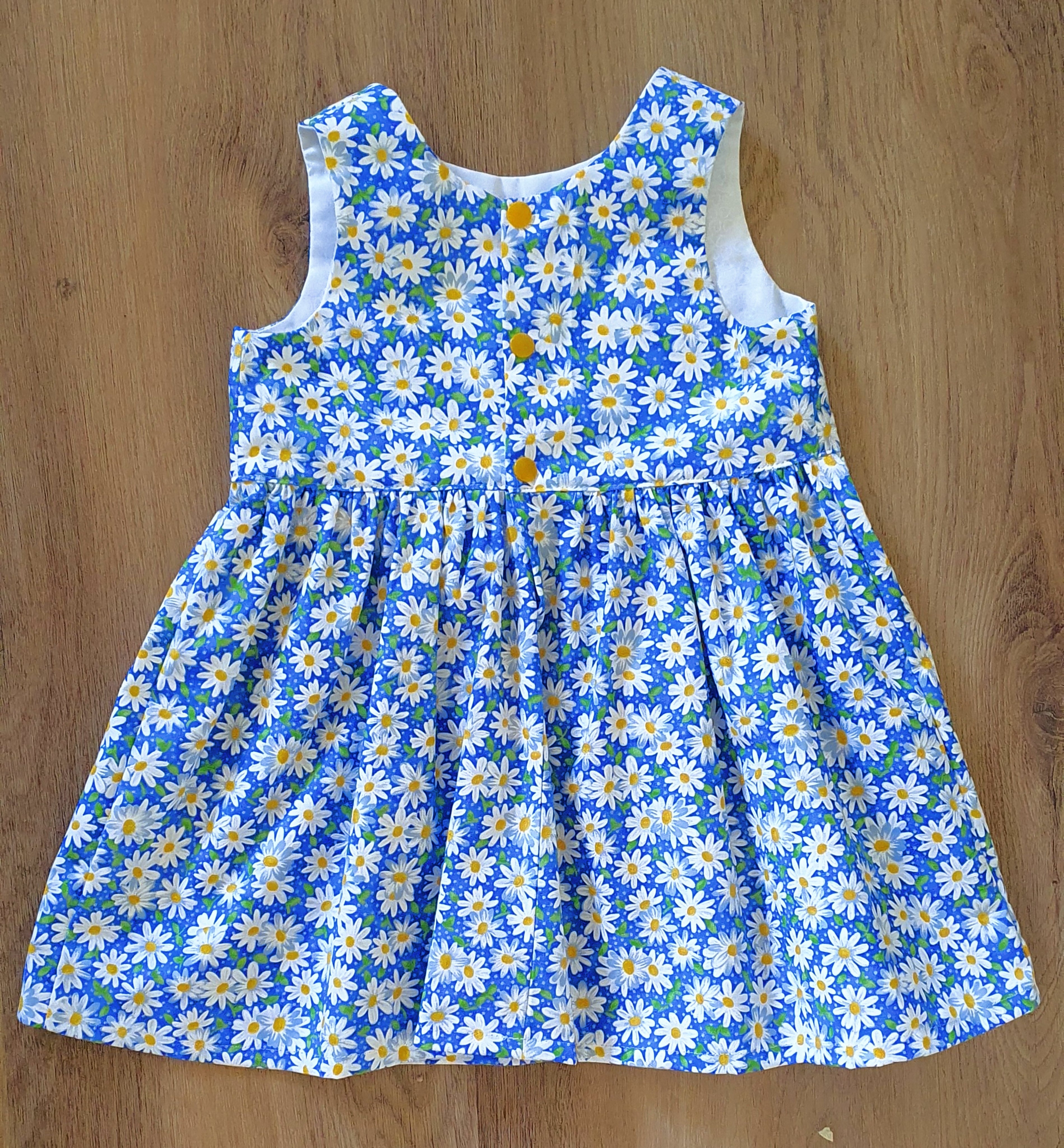 Handmade Daisy Summer Dress & Matching Sun Hat – Girls Cotton Outfit