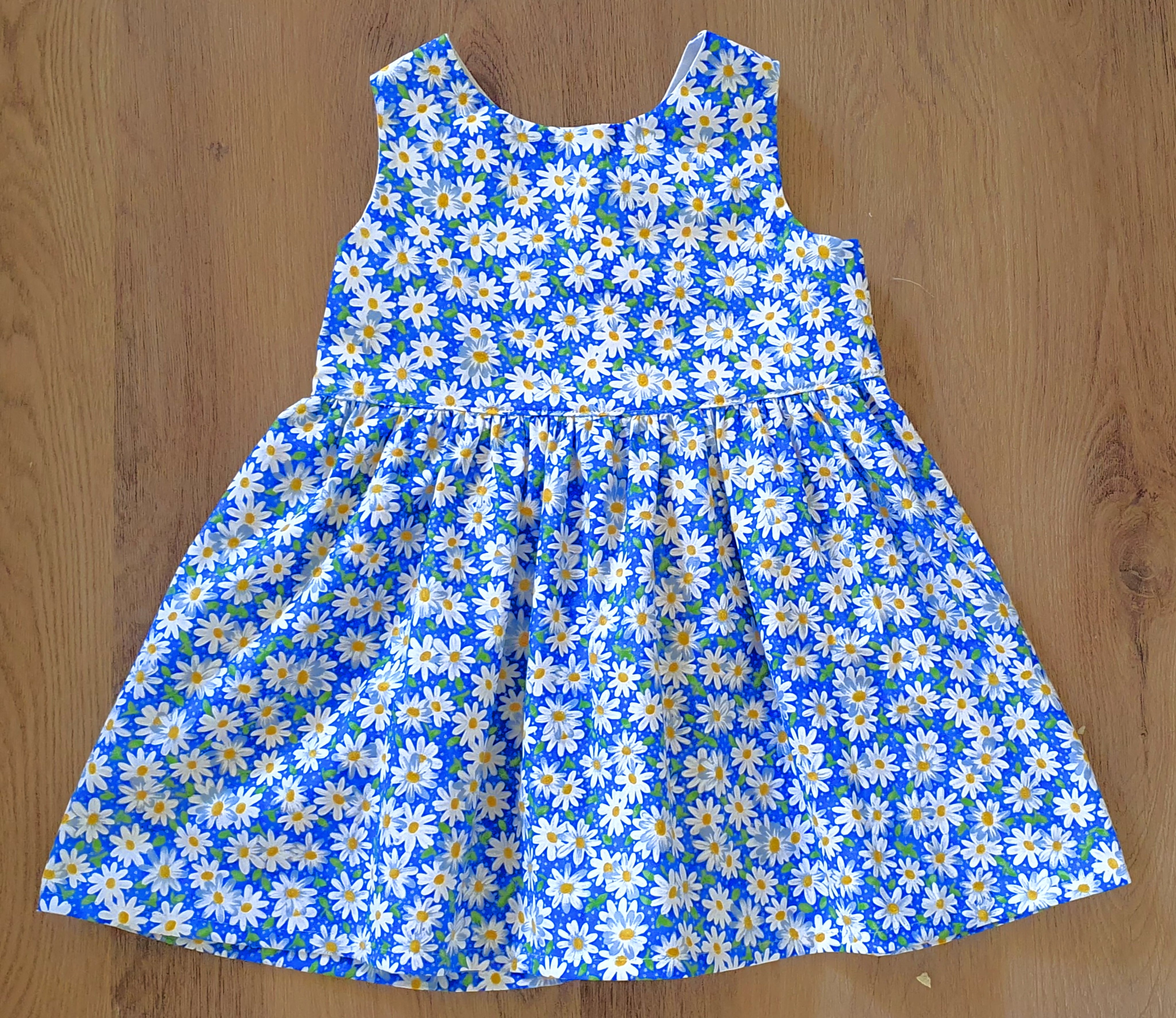 Handmade Daisy Summer Dress & Matching Sun Hat – Girls Cotton Outfit