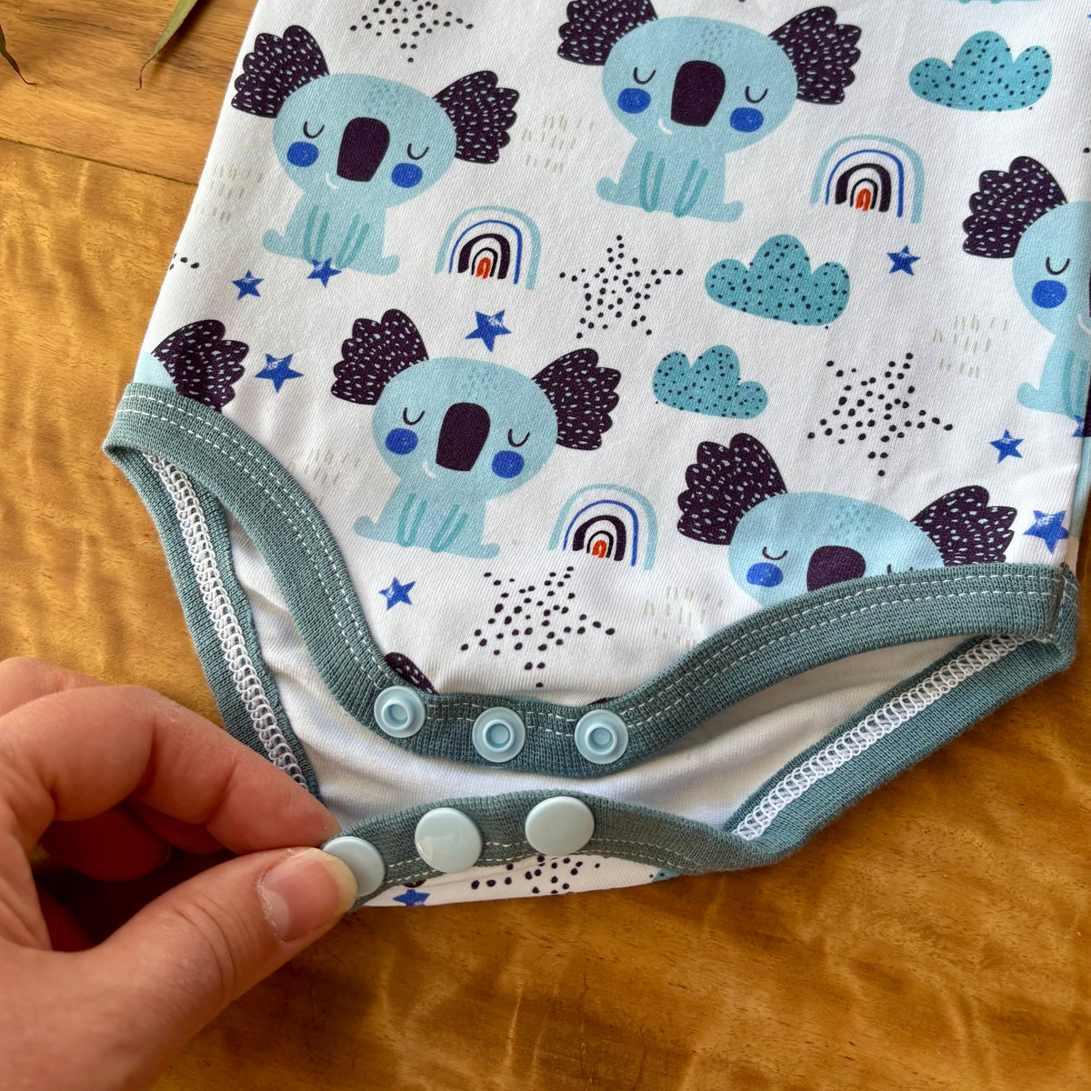 Baby Tank Bodysuit | Blue Koalas | Size premmie to 2 | Made to order