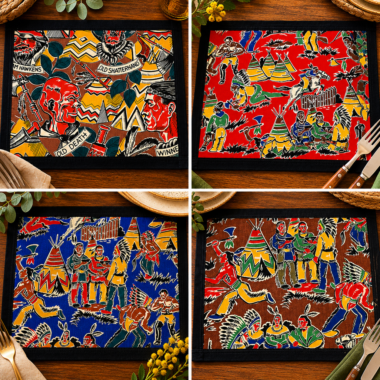 "A"-Placemat - Retro fabric Place Mats