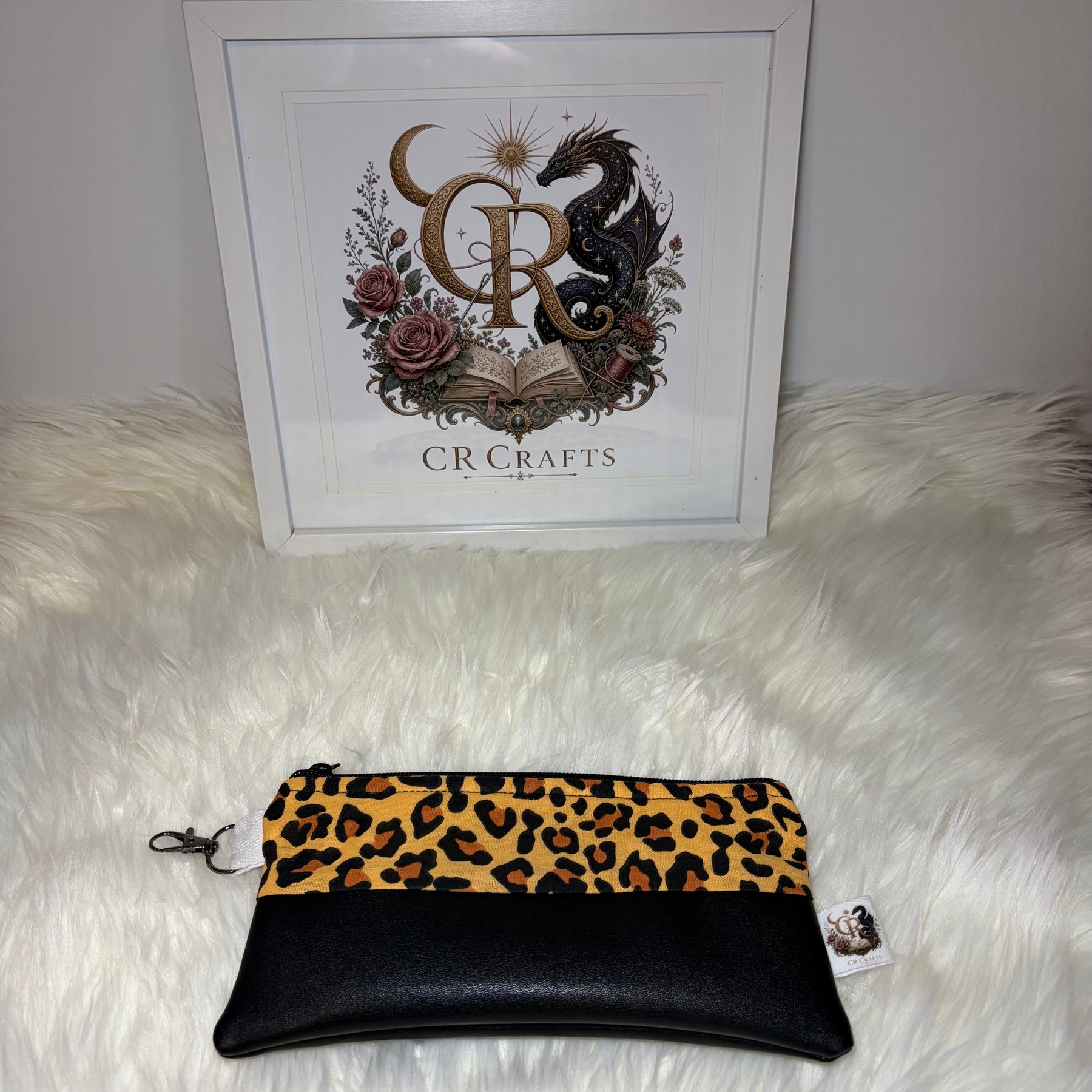 Leopard Print & Faux Leather Clutch 🐆🖤