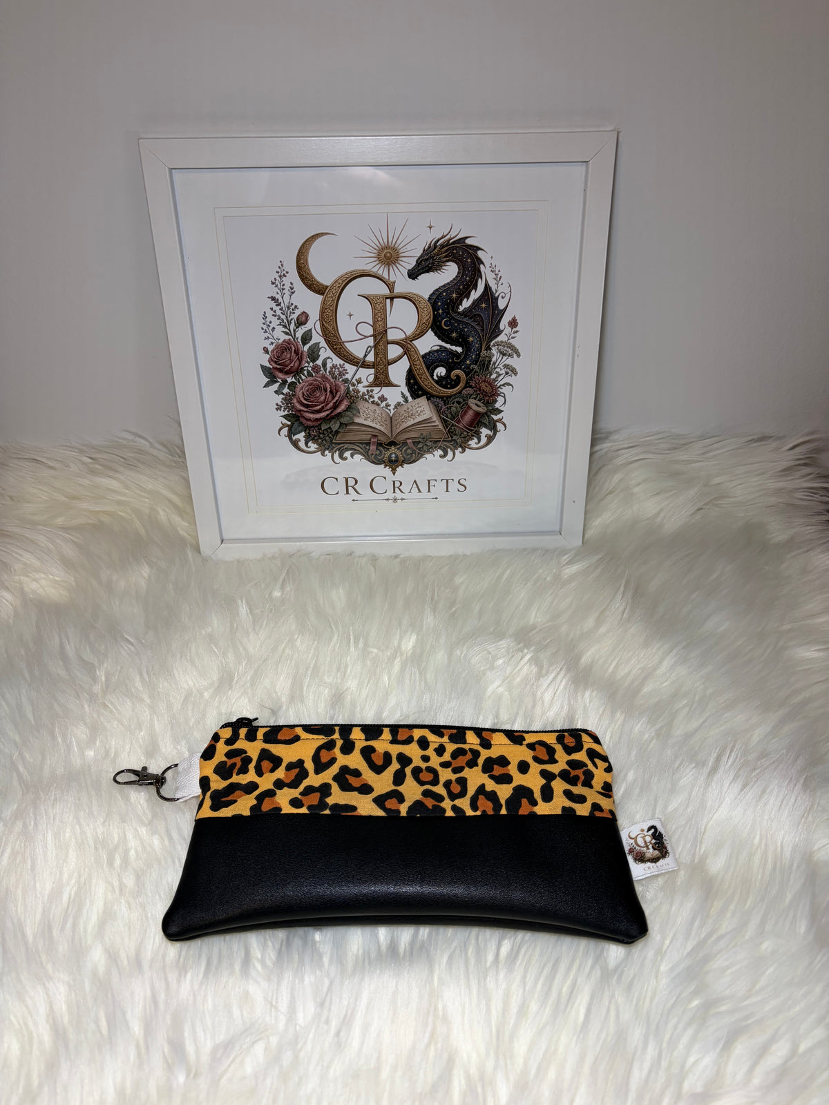 Leopard Print & Faux Leather Clutch 🐆🖤