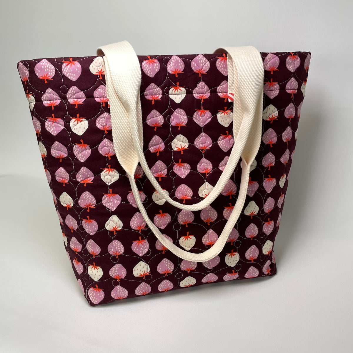 Designer Quilted Tote Bag - Ruby Star