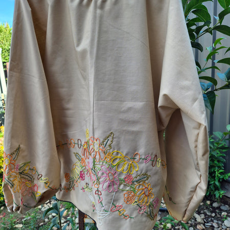 Upcycled Vintage Tablecloth top. Long sleeve.